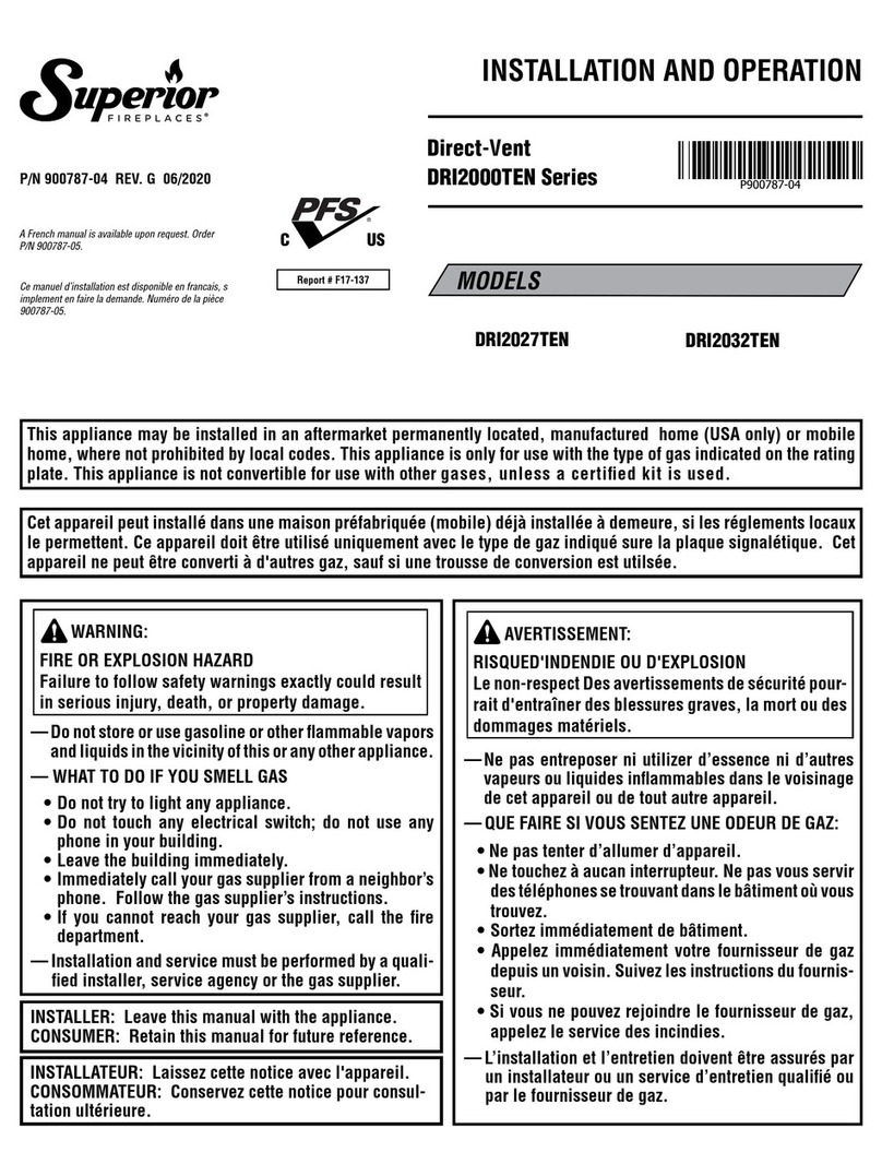 Superior Fireplaces DRI2000TEN Series User manual