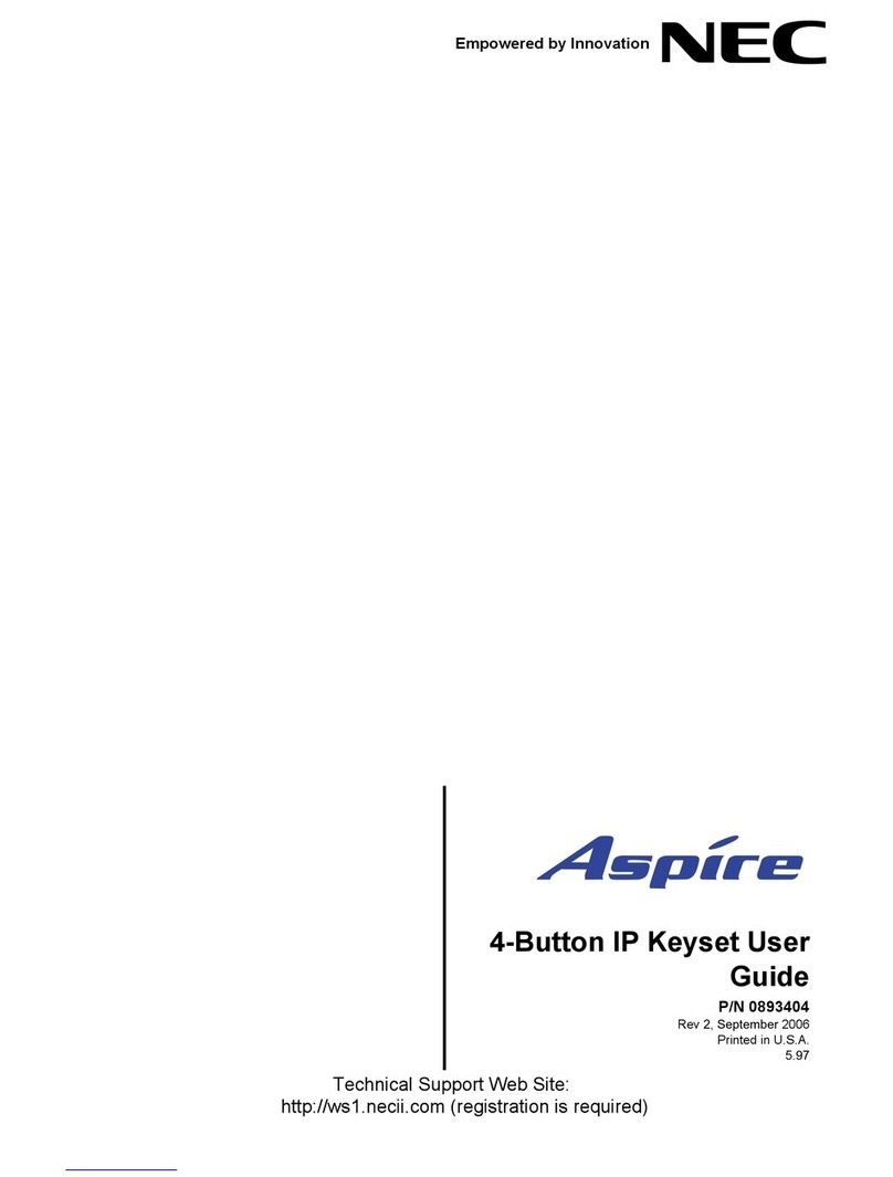 NEC Aspire IP Keyset User manual