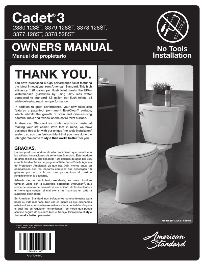 American Standard Right Height Elongated Toilet Triumph Cadet... owner's manual