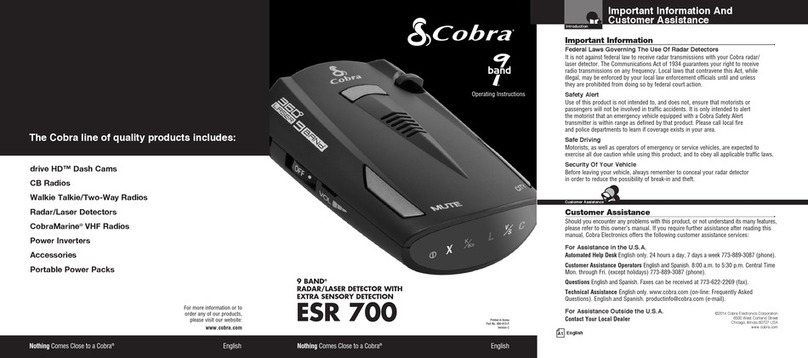 Cobra ESR 700 operating instructions