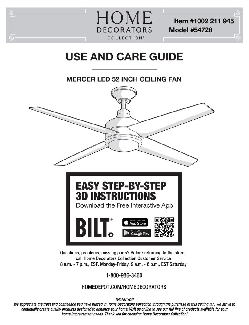 Home Decorators Collection MERCER 54728 Use and care guide