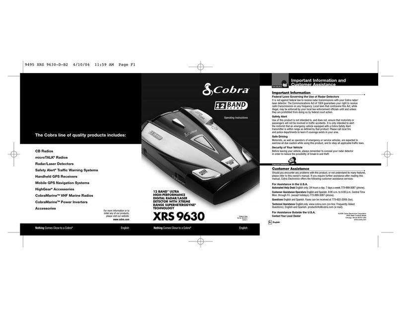 Cobra 12 BAND XRS 9630 User manual