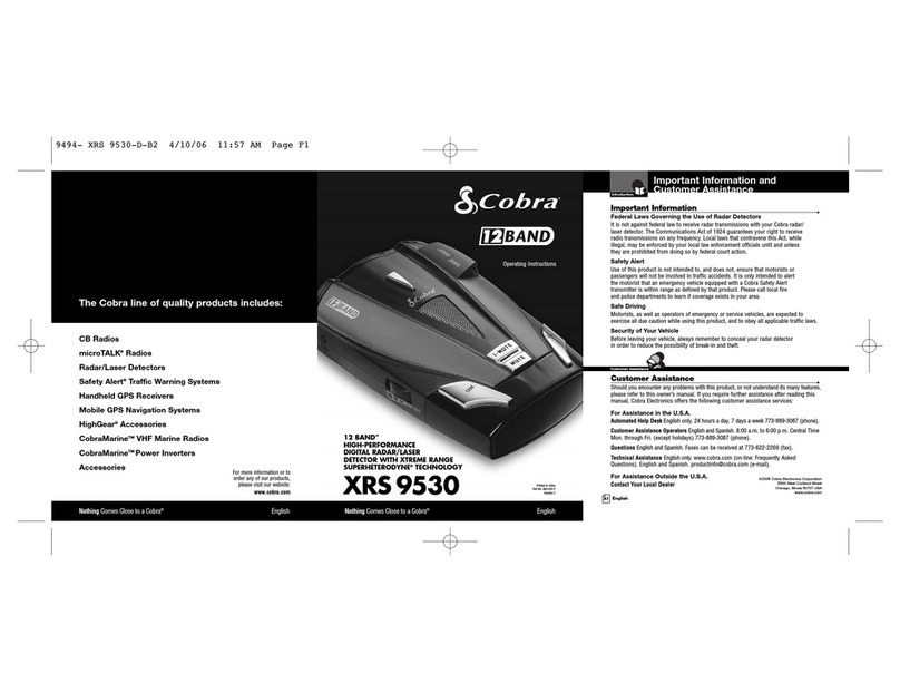 Cobra 12 BAND XRS 9530 User manual