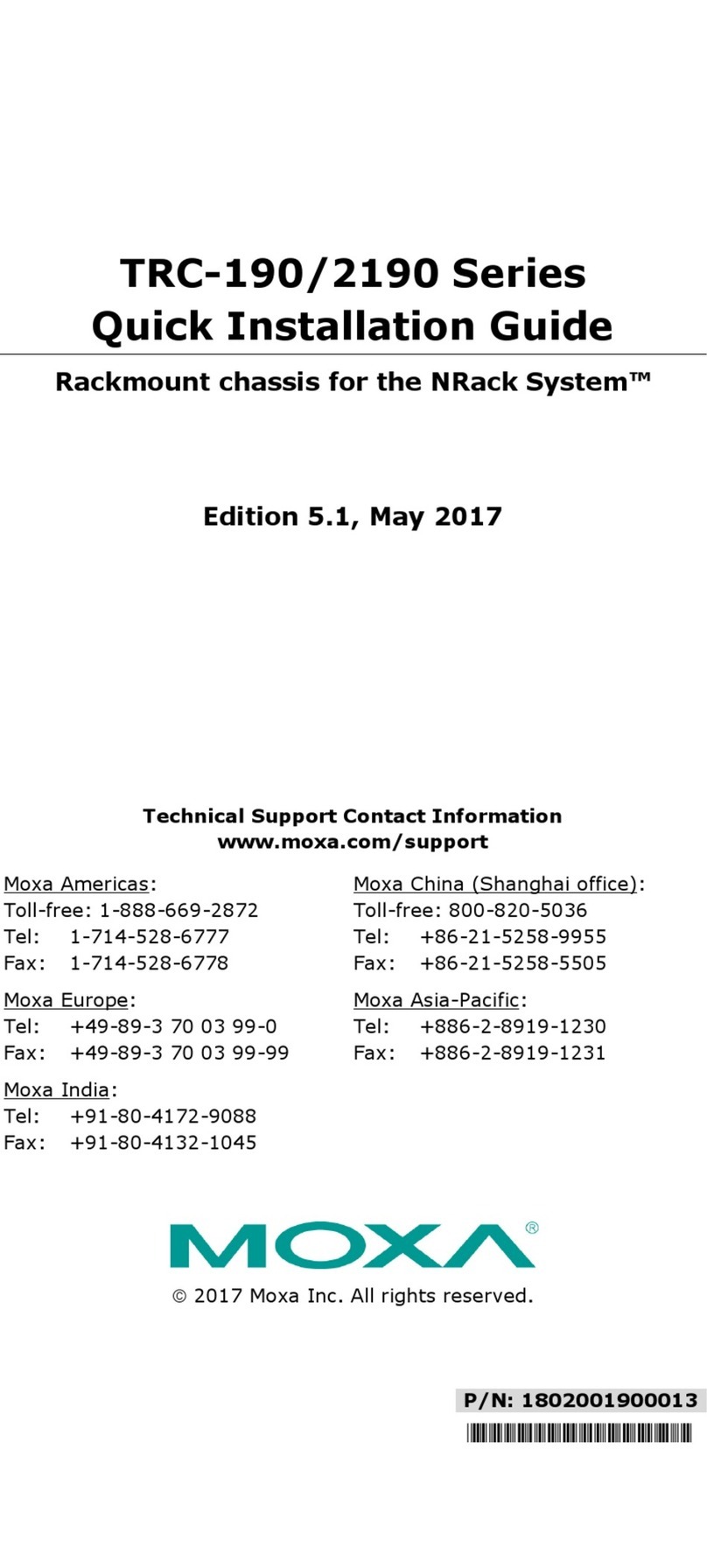 Moxa Technologies TRC-2190 Series User manual