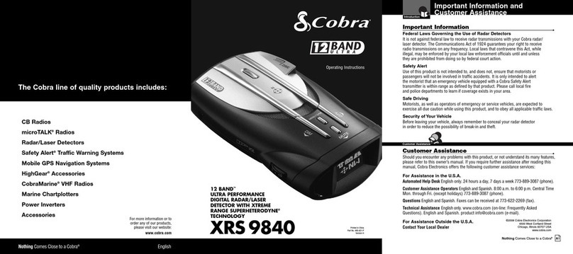 Cobra 12 BAND XRS 9840 User manual