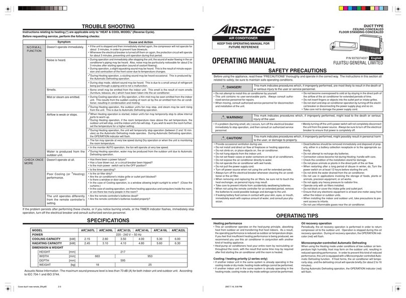 Fujitsu AR A07L Series User manual