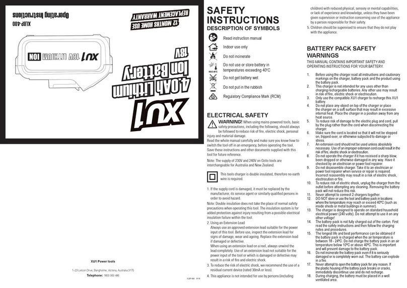 XU1 XLBP-400 operating instructions
