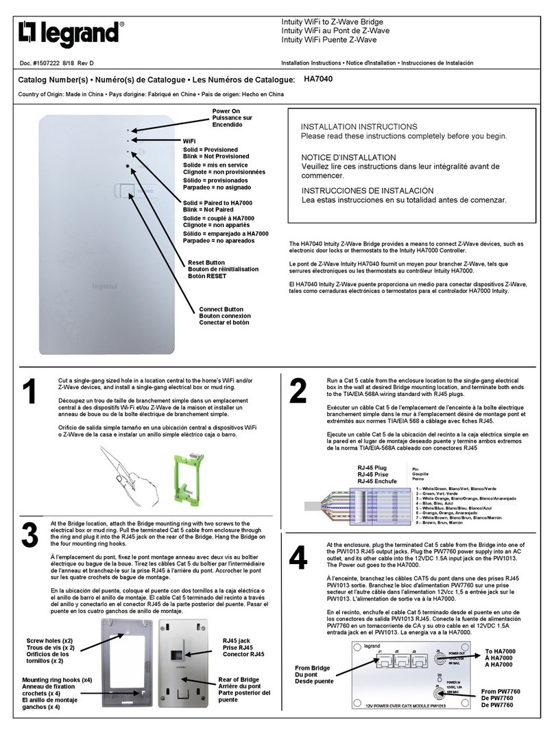 LEGRAND HA7040 User manual