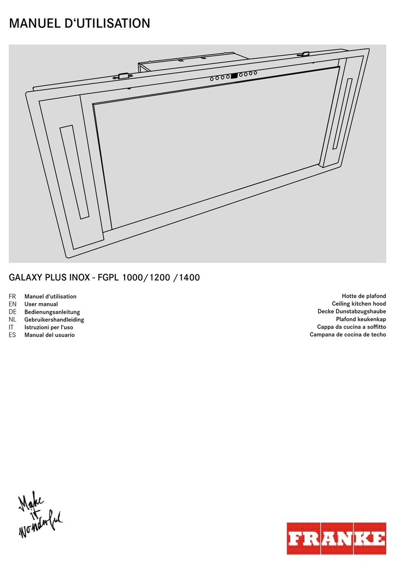 Franke GALAXY PLUS INOX - FGPL 1200 user manual