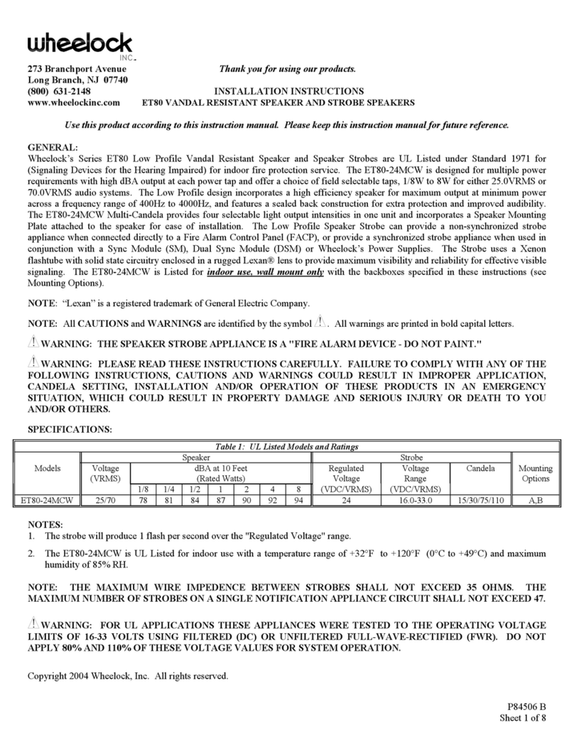 Wheelock ET80-24MCW-FW installation instructions