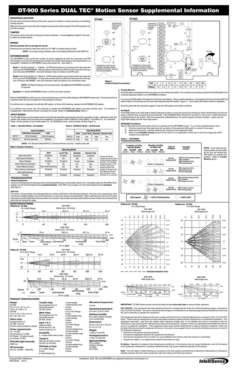 IntelliSense DUAL TEC DT-906 Series Owner's manual