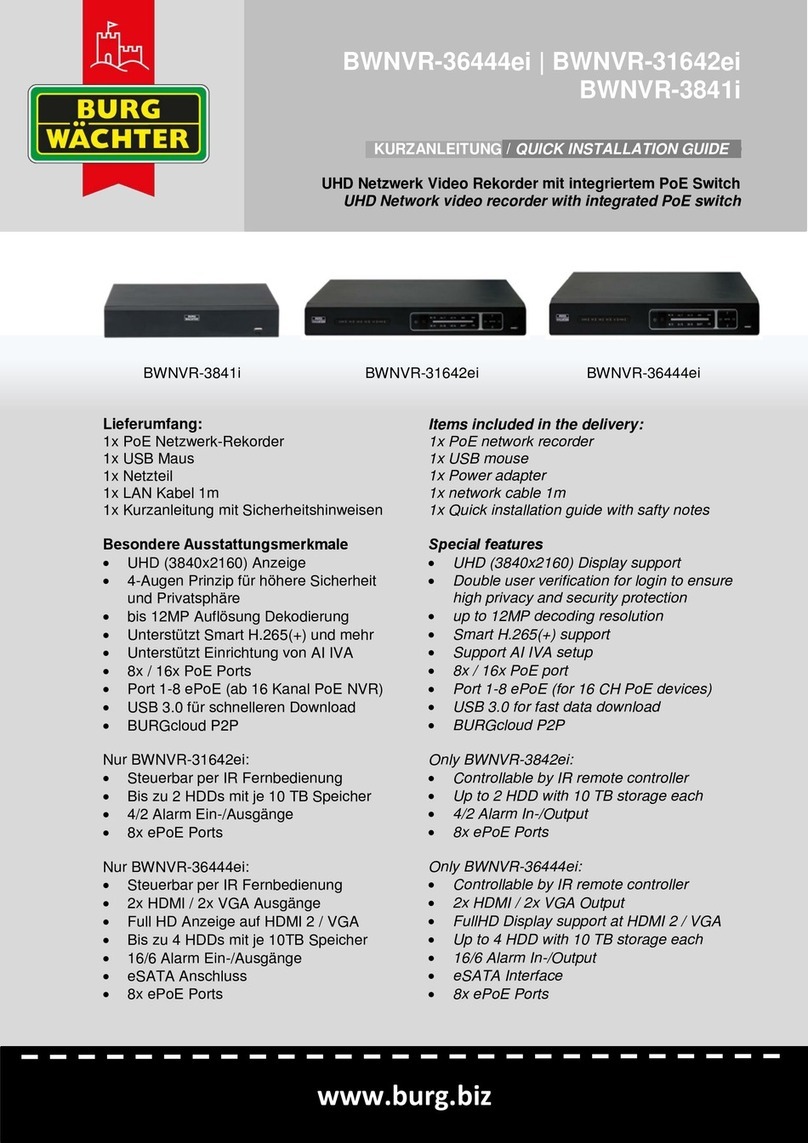 Burg Wächter BWNVR-36444ei Quick installation guide