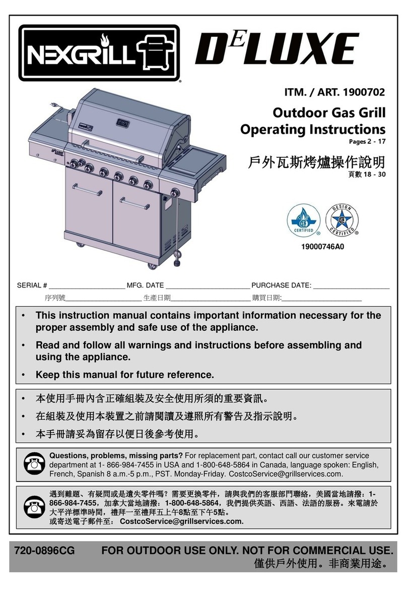 Nexgrill DeLUXE 720-0896CG operating instructions Nexgrill DeLUXE 720-0896CG operating instructions