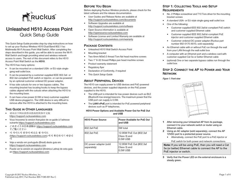 Ruckus Wireless Unleashed H510 Quick setup guide