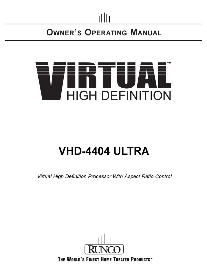 Runco VIRTUAL VHD-4404 ULTRA Owner's operating manual