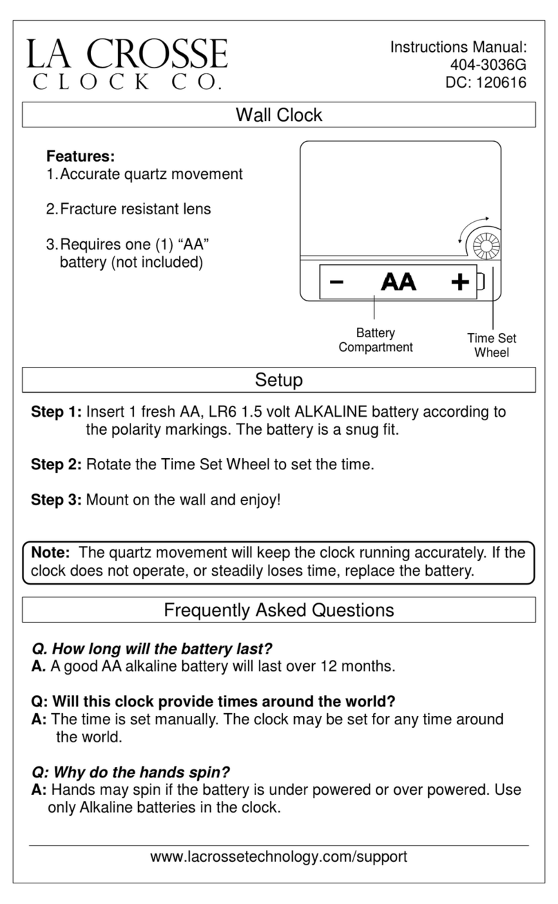 LA CROSSE CLOCK 404-3036G instruction manual
