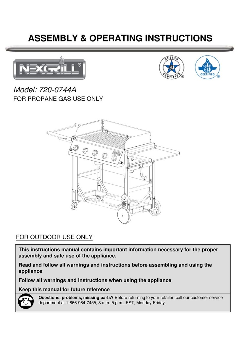Nexgrill 720-0744A Assembly & operating instructions Nexgrill 720-0744A Assembly & operating instructions