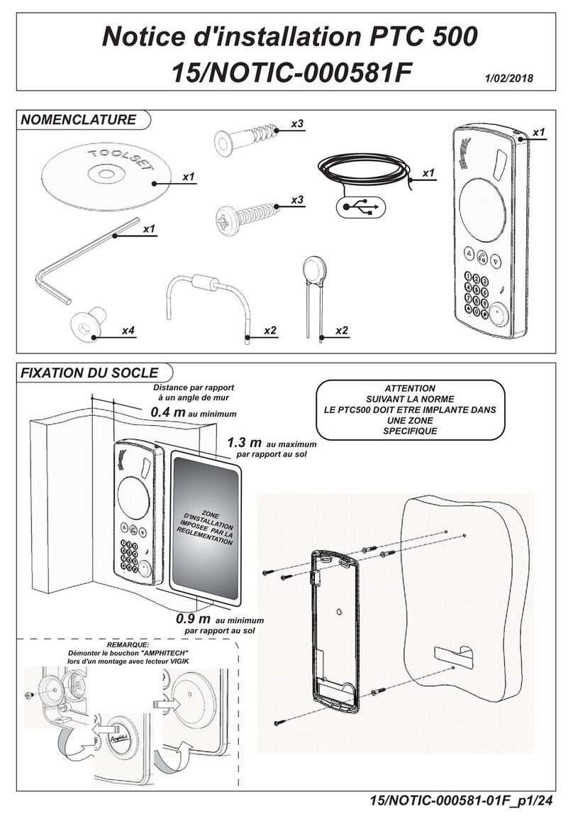 Amphitech PTC 500 installation instructions