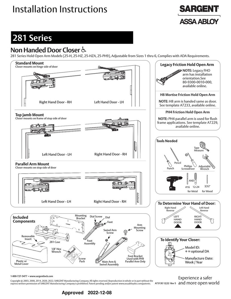 Assa Abloy 281 Series User manual
