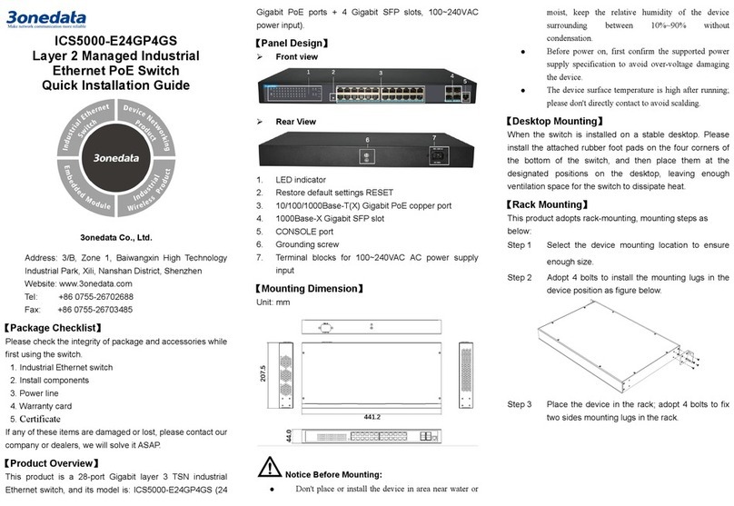 3One data ICS5000-E24GP4GS Quick installation guide
