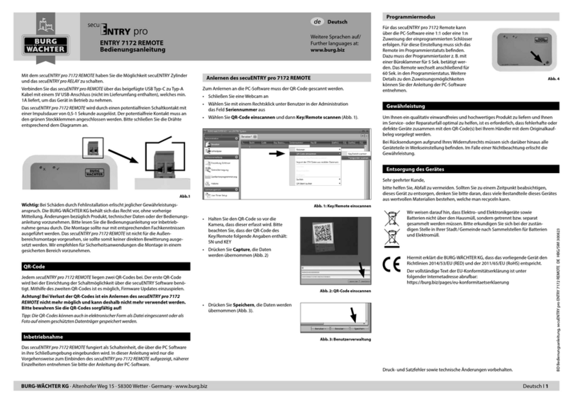 Burg Wächter secuENTRY pro Instructions for use