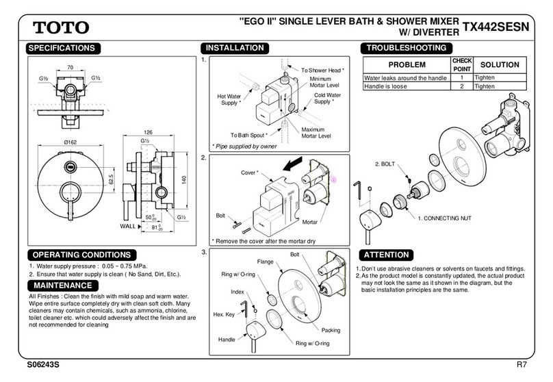 Toto EGO II TX442SESN User manual Toto EGO II TX442SESN User manual
