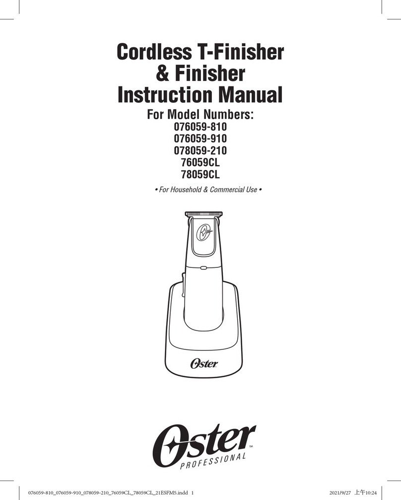 Oster Cordless T-Finisher instruction manual