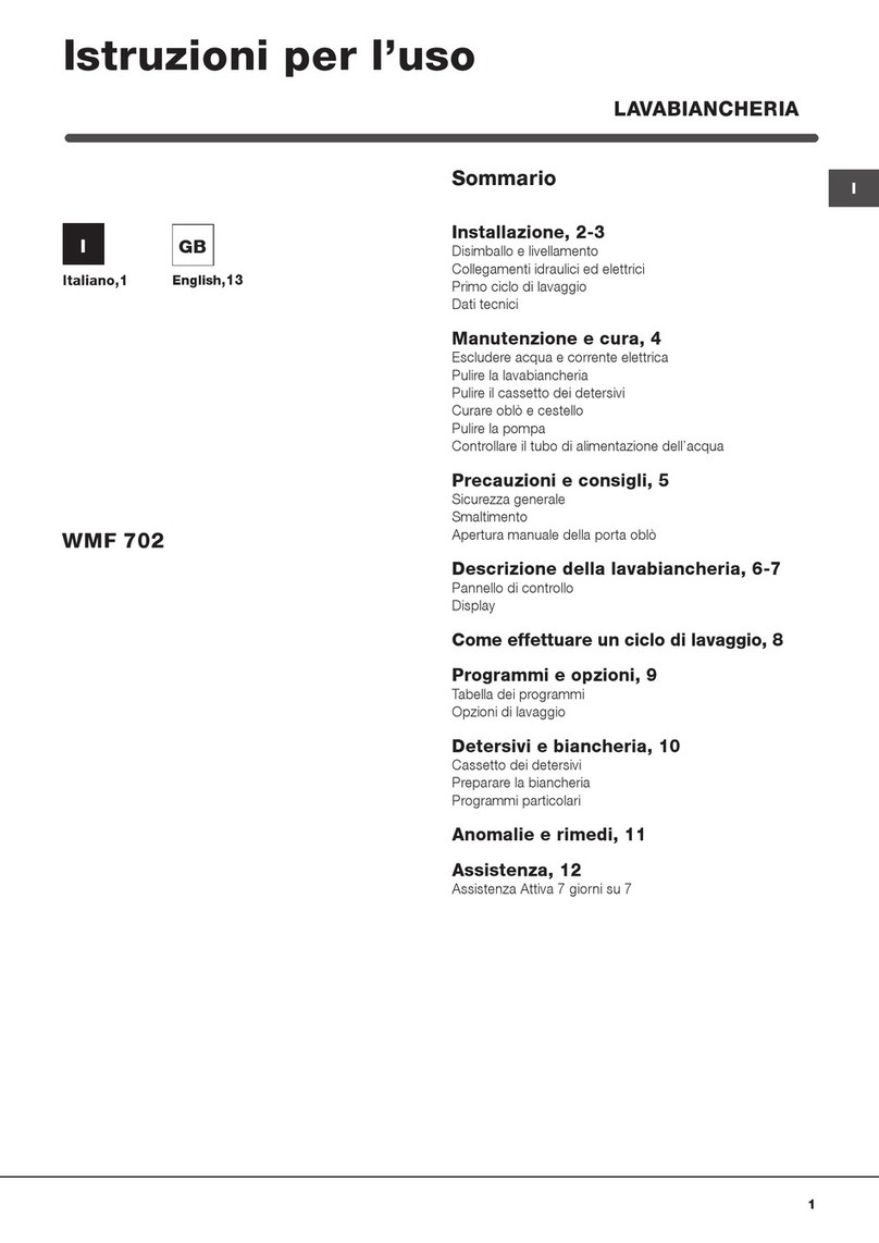 Hotpoint Ariston WMF 702 Instructions for use