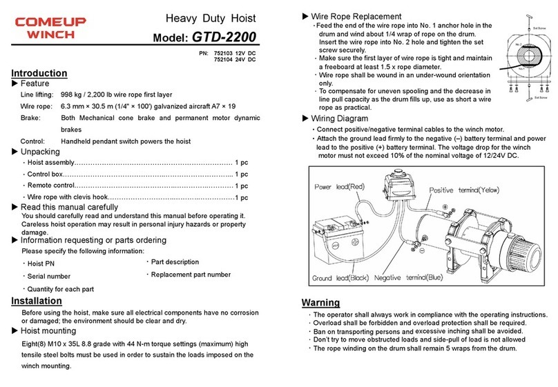 Come.up Winch GTD-2200 manual