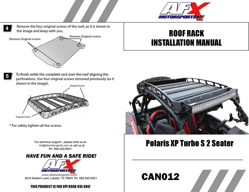 AFX MOTORSPORTS Polaris XP Turbo S 2 Seater installation manual