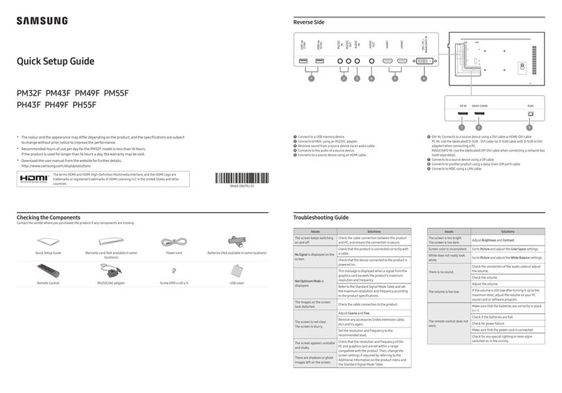 Samsung PM55F Quick setup guide