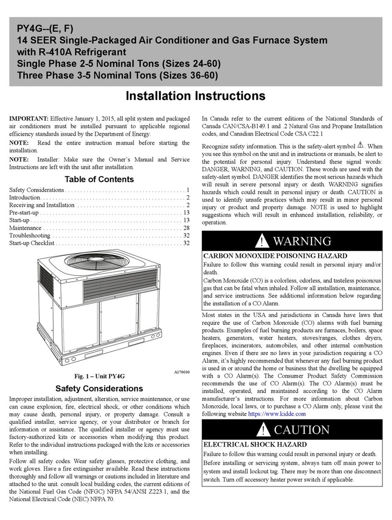 Bryant PY4G Series User manual