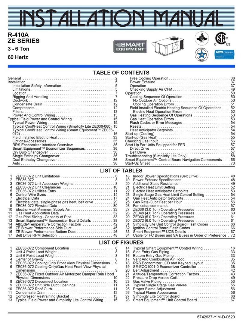 York ZE Series instruction manual