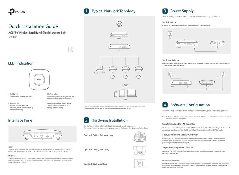 TP-Link Omada EAP245 Quick installation guide