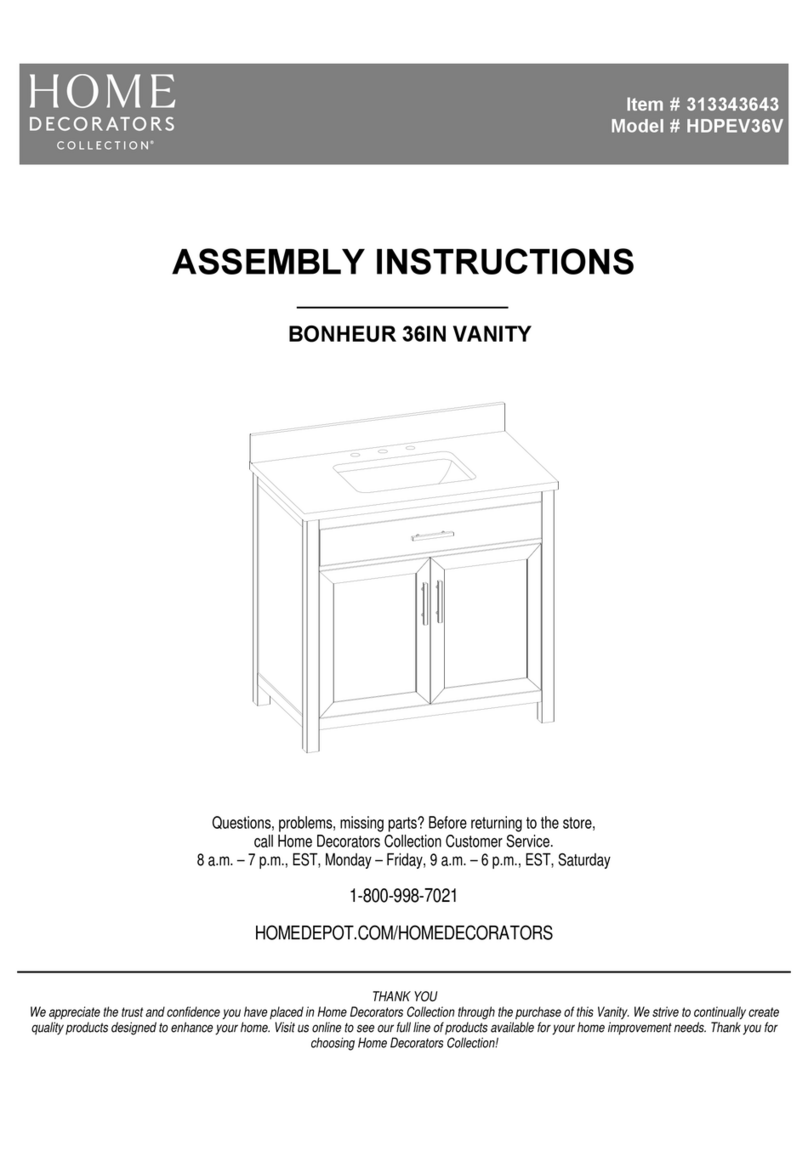 Home Decorators Collection BONHEUR HDPEV36V Assembly instructions