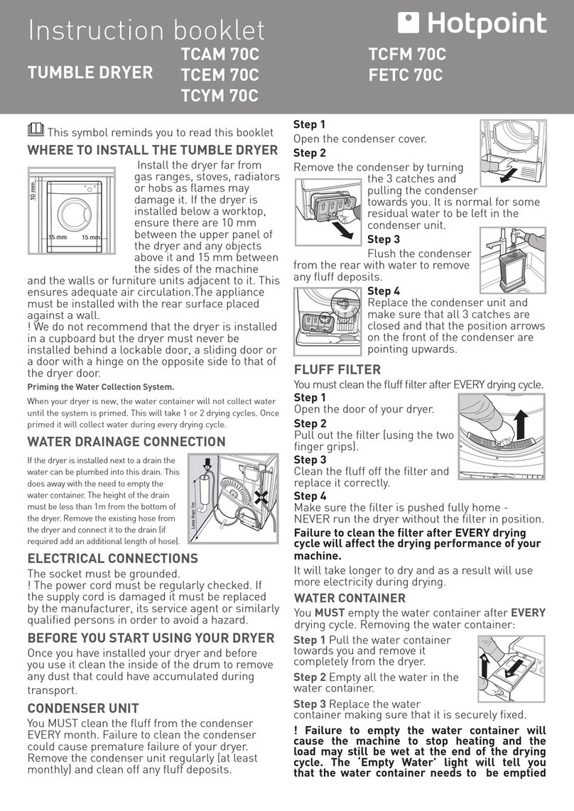 Hotpoint TCFM 70C Futura Instruction booklet