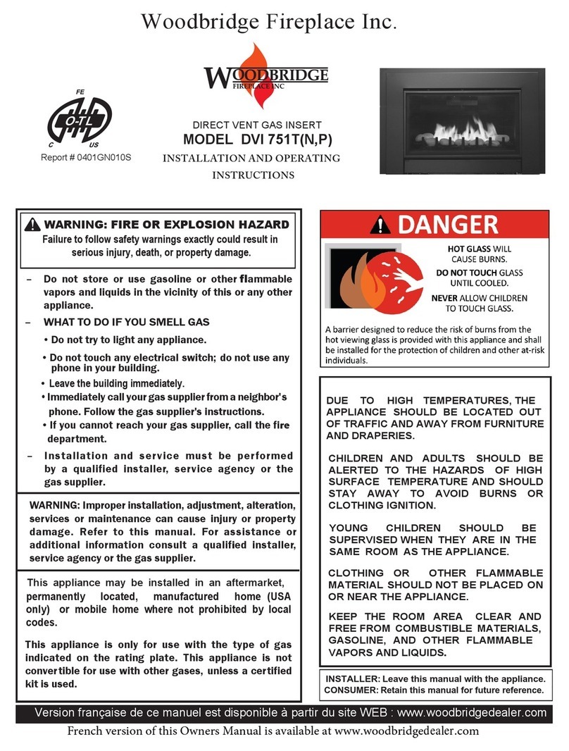 Woodbridge Fireplace DVI 751T Installation and operating instructions Woodbridge Fireplace DVI 751T Installation and operating instructions