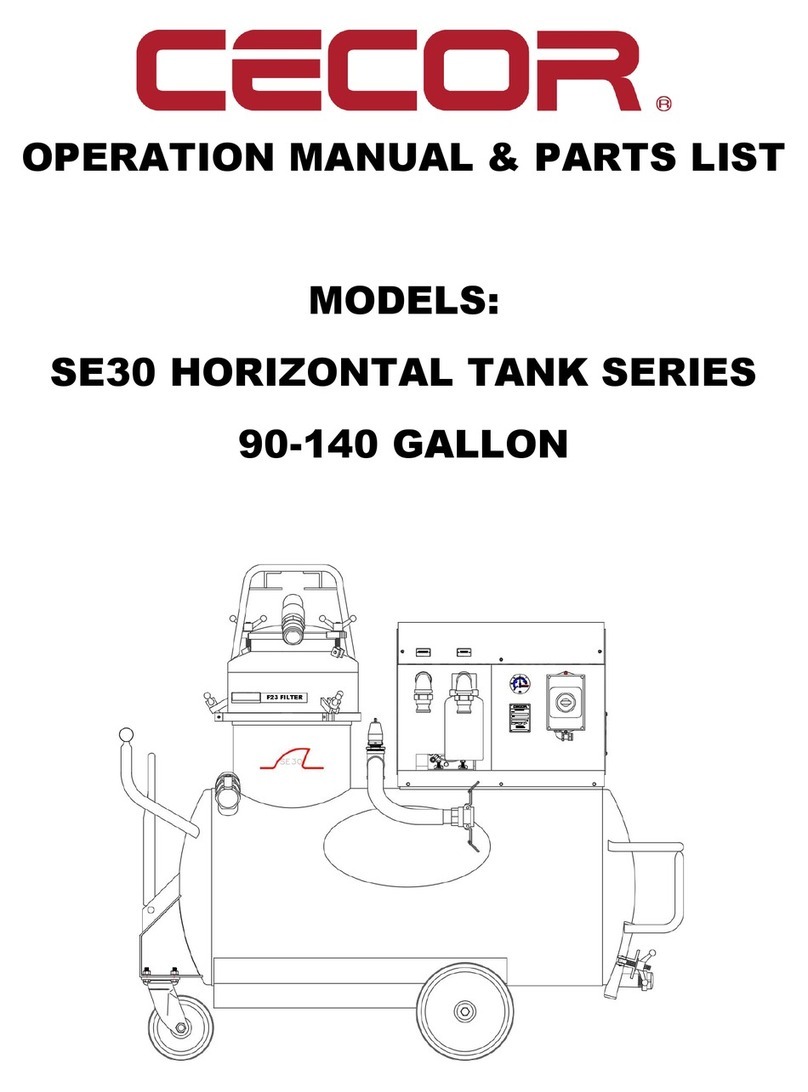 CECOR Sump Shark SE10 Series Operations manual & parts list