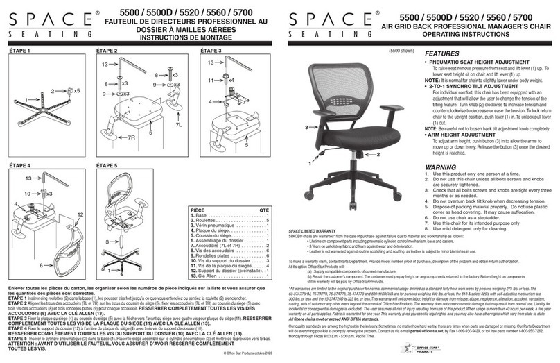 Space Seating 5500 operating instructions