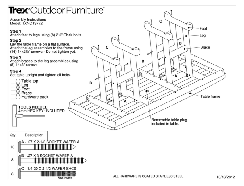 TREX Outdoor Furniture TXNCT3772 Assembly instructions TREX Outdoor Furniture TXNCT3772 Assembly instructions