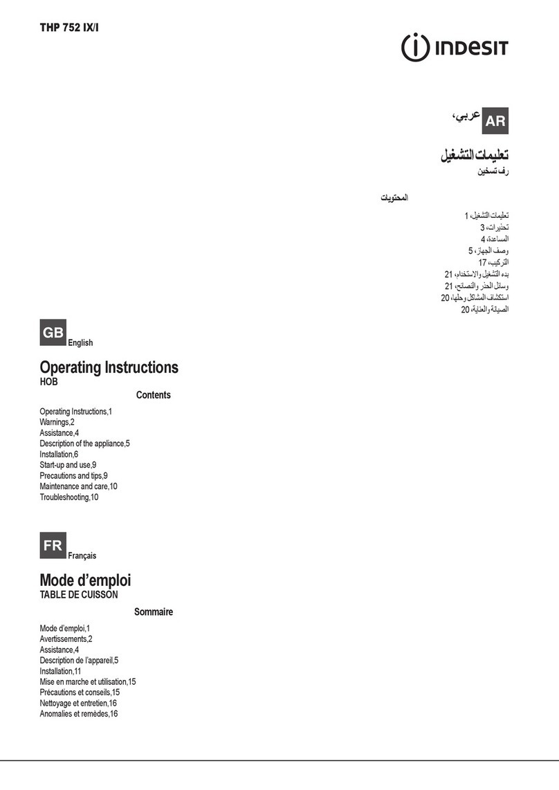Indesit THP 752 IX/I operating instructions