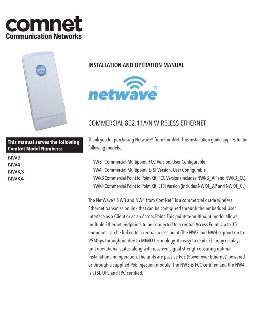 Comnet netwave NWK3 AP Installation and operation manual
