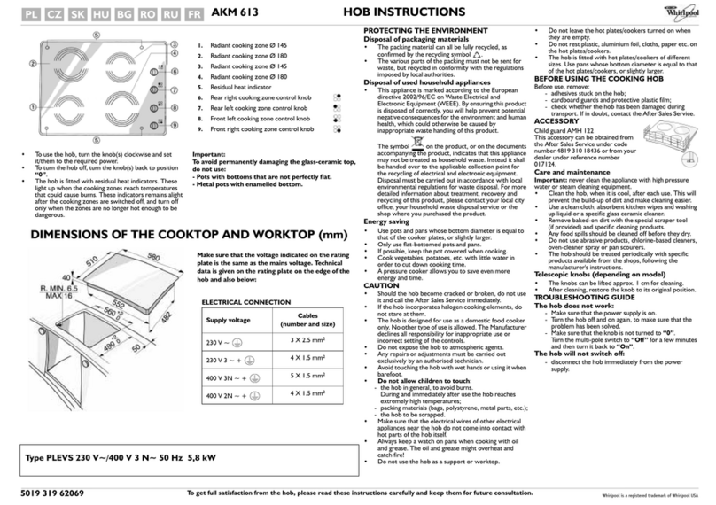 Whirlpool AKM 613 instructions