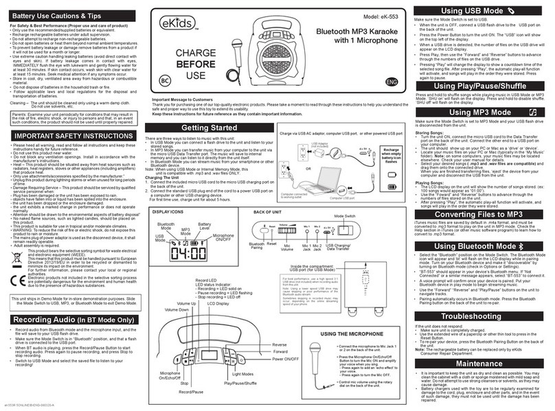 eKids eK-553 User manual
