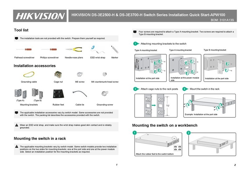 HIK VISION DS-3E2500-H Series Installation, quick start
