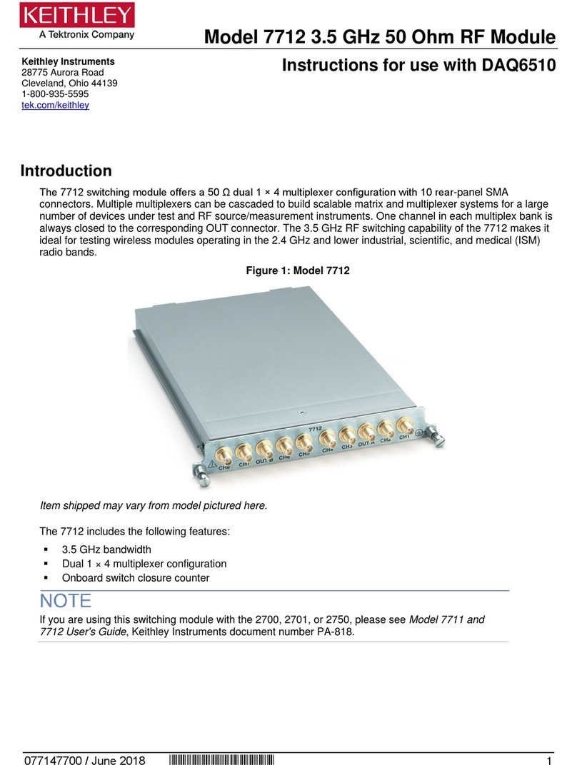 Tektronix KEITHLEY 7712 Instructions for use