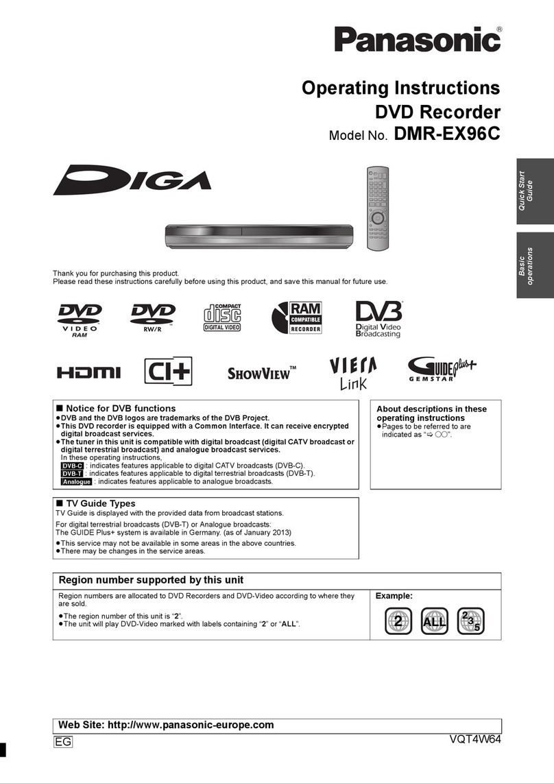 Panasonic DIGA DMR-EX96C User manual