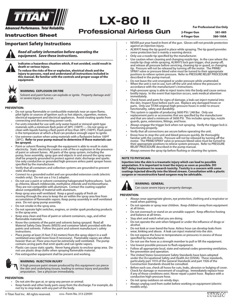 Titan Tool LX-80 II instruction sheet