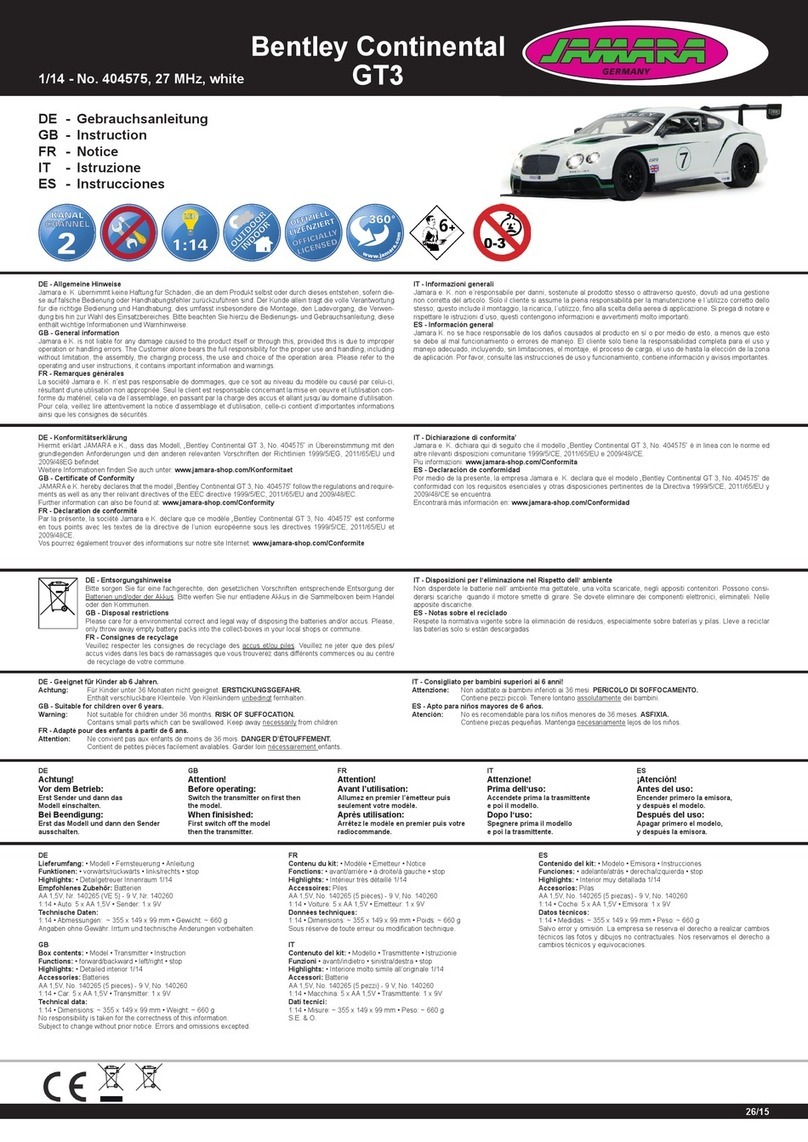 Jamara Bentley Continental GT3 User manual