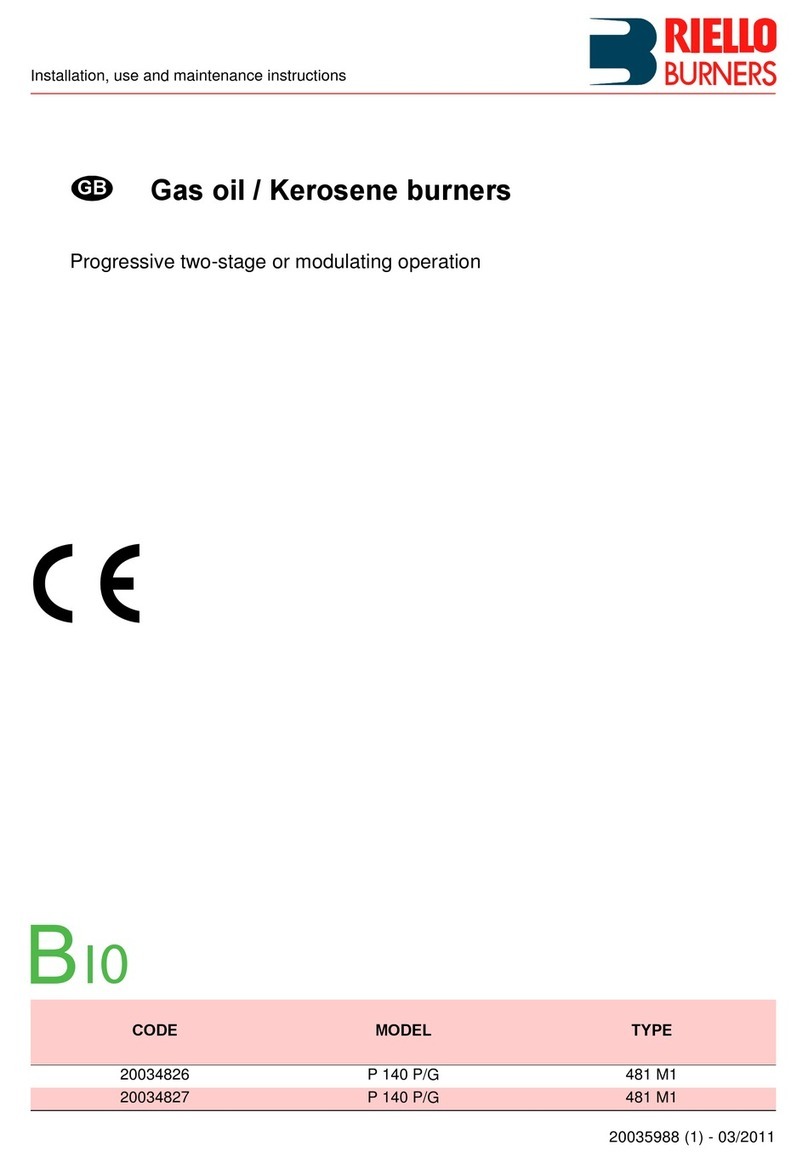 Riello Burners P 140 P/G Installation, use and maintenance instructions